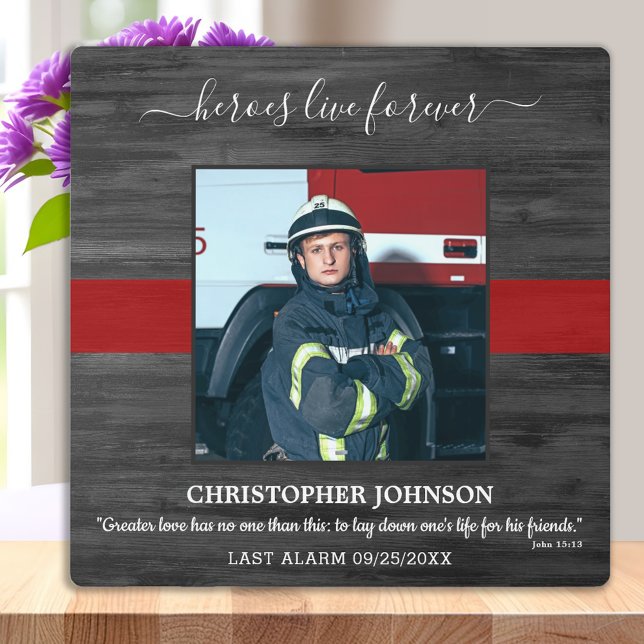 Heroes Live Forever Fallen Firefighter Memorial Plaque (Creator Uploaded)