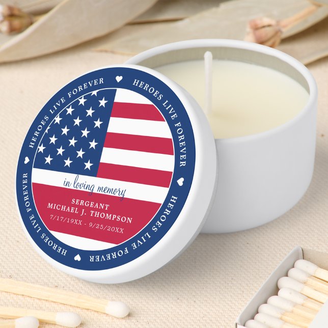 Heroes Live Forever Solider Military Memorial Mini Candle Favors (Creator Uploaded)