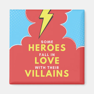 Heroes Love Villains - Lightning Square Magnet