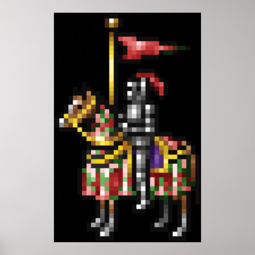 Heroes of Might and Magic Knight Retro Pixel DOS Poster