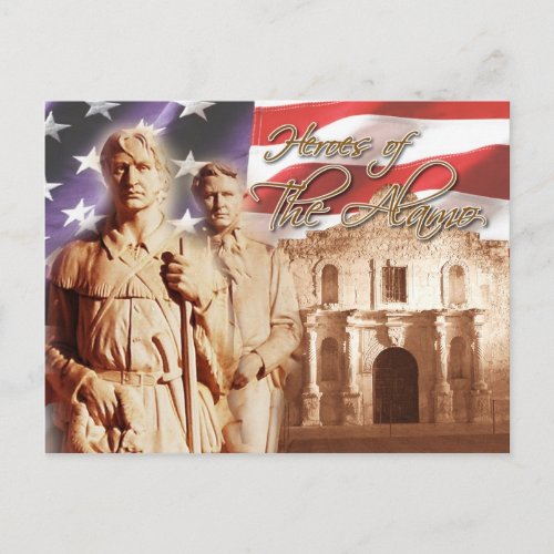 Heroes of the Alamo San Antonio Texas Postcard