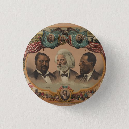 Heroes of the Colored Race 1881 Frederick Douglass Button