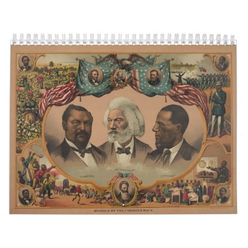 Heroes of the Colored Race 1881 Frederick Douglass Calendar
