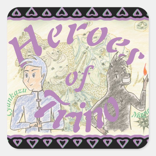 Heroes of Trino (ft. Cyankazu & Magus) Square Sticker (Front)
