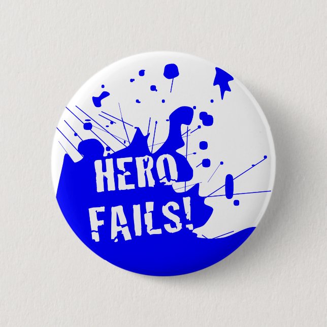 herofails blue pinback button (Front)