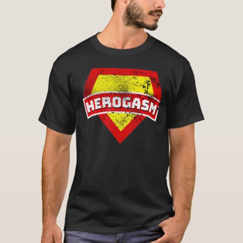 Herogasm Funny Superhero T  Vintage Design  T_Shirt