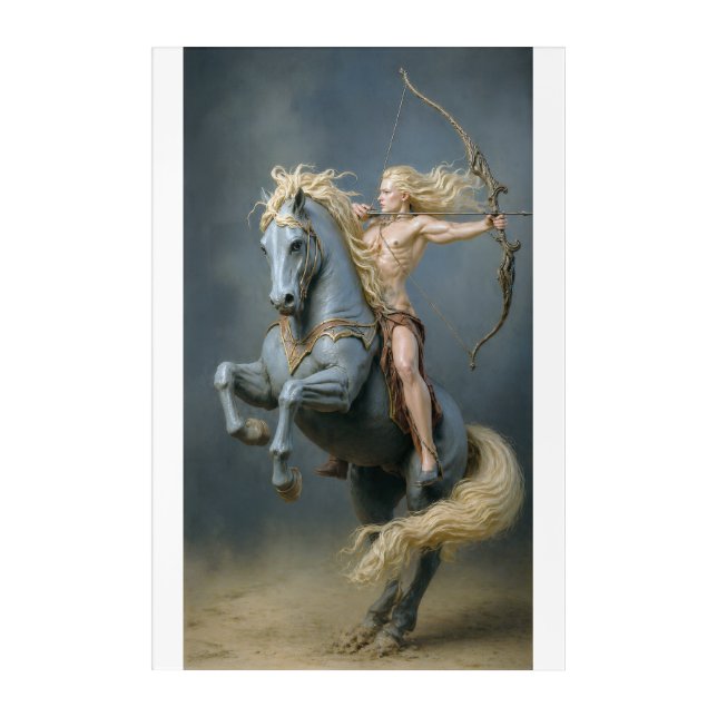 Heroic Archer on a Horse Acrylic Print (Front)