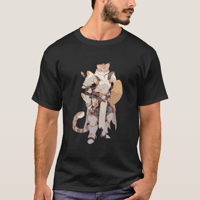 Heroic Cat Paladin T-Shirt (Front)
