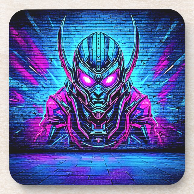 Heroic Cyberpunk Vibe Beverage Coaster (Front)