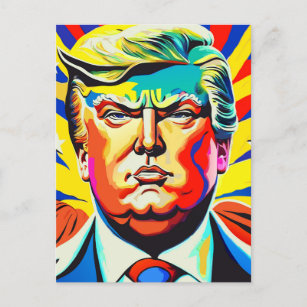 Heroic Donald Trump Patriotic President Portrait Postcard