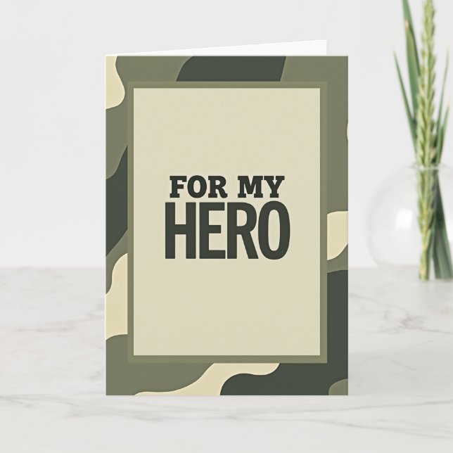 Heroic Fathers Day Camo Art Card (Front)