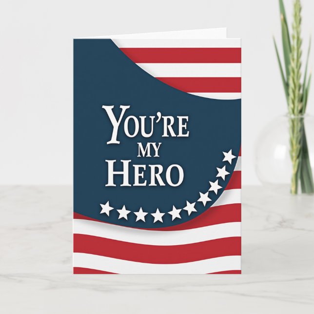 Heroic Fathers Day Stripes Card (Front)