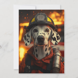 Heroic Firefighter Dalmatian Invitation