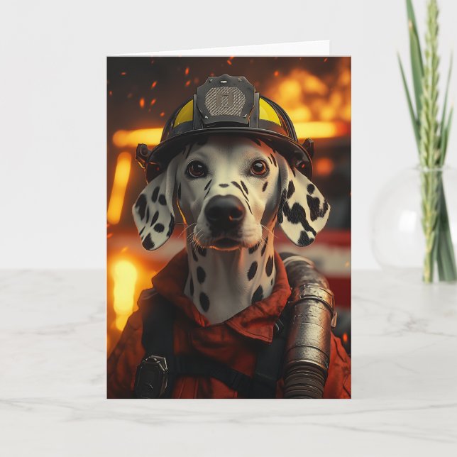 Heroic Firefighter Dalmatian Invitation (Front)