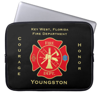 Heroic Firefighter Maltese Cross Design Laptop Sleeve