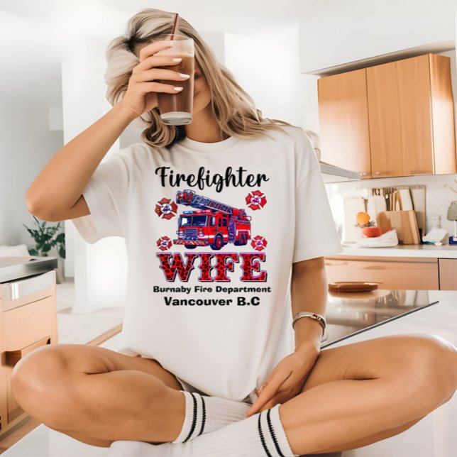 Heroic firefighter wife tribute in vibrant colors T-Shirt (Creator Uploaded)