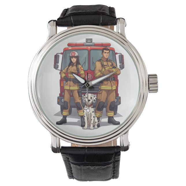Heroic Firefighters & Dalmatian Anime Wrist Watch (Front)
