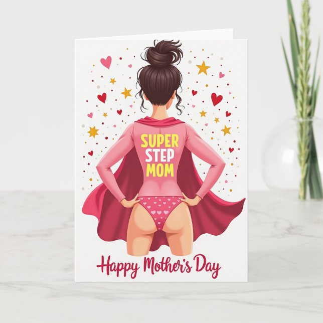 Heroic Mom Hearts Mothers Day Card (Front)