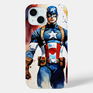 "Heroic Protection: Captain America Edition" iPhone 15 Case
