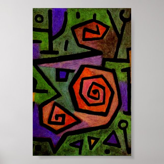 Heroic Roses by Paul Klee Abstract Art Poster (Front)