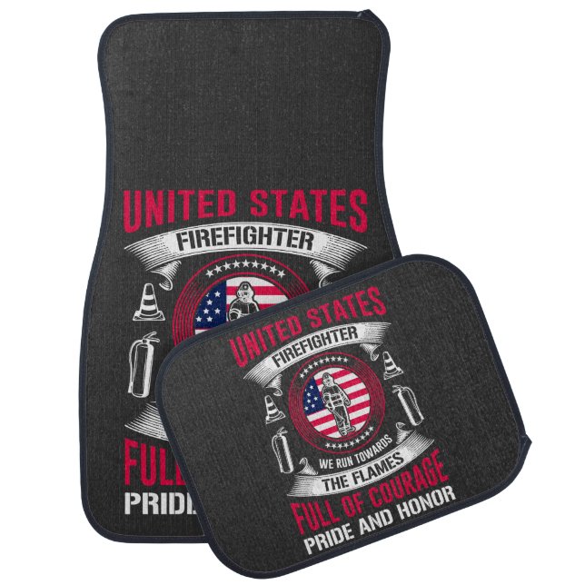 Heroic spirit of a firefighter car floor mat (Set)