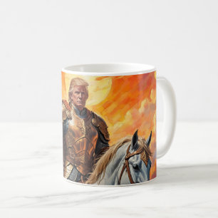 Heroic Trump Warrior in Golden Armor Coffee Mug