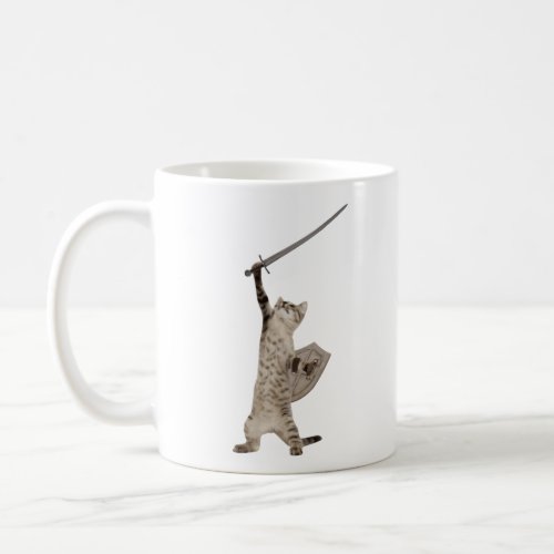 Heroic Warrior Knight Cat  Coffee Mug