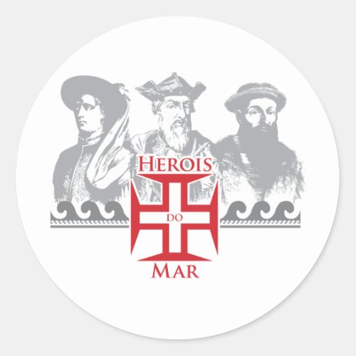 Herois do mar classic round sticker