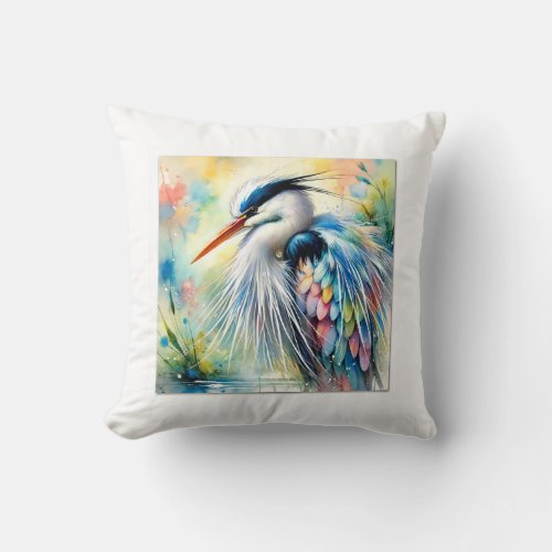 Heron 170624AREF113 _ Watercolor Throw Pillow