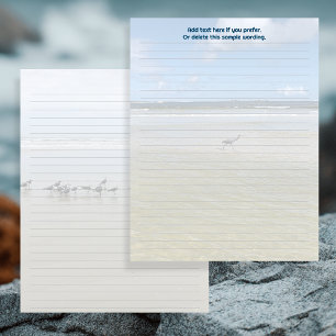 Heron and Shore Birds Lined Flyer Paper