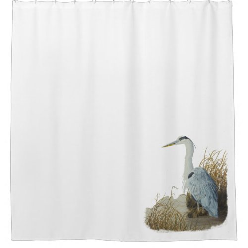 Heron At Marsh Edge Shower Curtain