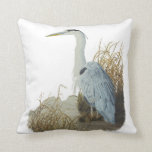 Heron At Marsh Edge Throw Pillow<br><div class="desc">Designed from my original oil painting "Heron At Marsh Edge" by Johanna Lerwick Wildlife/Nature Artist.</div>