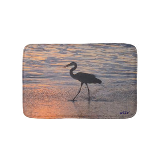 Heron at Sunrise Bathmat