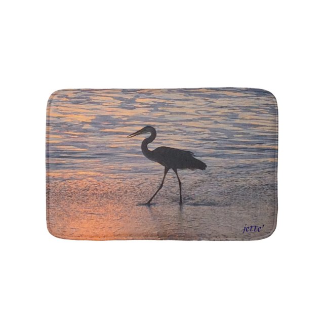 Heron at Sunrise Bathmat (Front)
