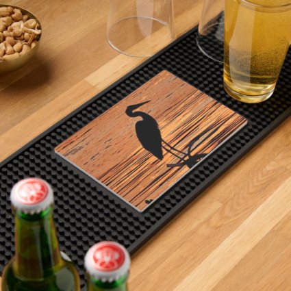 Heron at Sunset Bar Mat