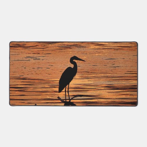 Heron at Sunset Desk Mat