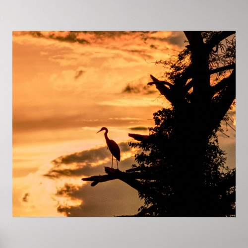 Heron at Sunset _ James River __ art poster