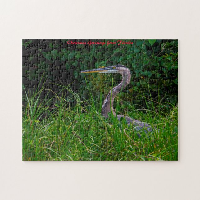 Heron Beach Florida. Christmas Greetings Jigsaw Puzzle (Horizontal)