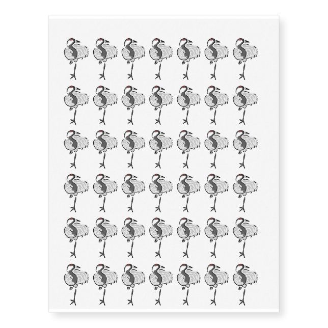 Heron Bird Animal Nature Design Temporary Tattoos (Front)