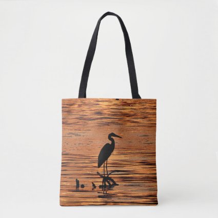 Heron Bird at Sunset Animal Tote Bag