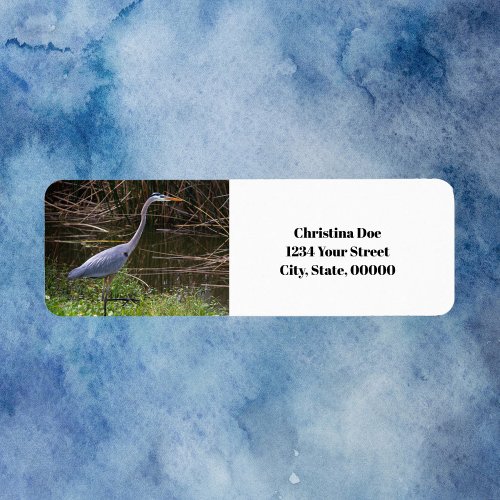 Heron Bird Photo Personalize Return Address Label