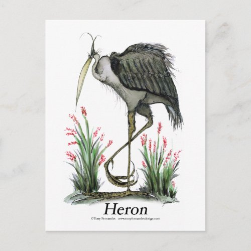 Heron bird tony fernandes postcard