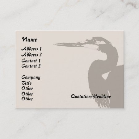 Heron Bird Wildlife Animals Wetlands Business Card