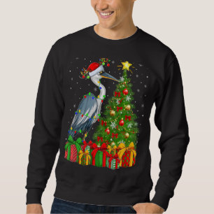 Heron Bird Xmas Holiday Santa Heron Christmas Tr Sweatshirt