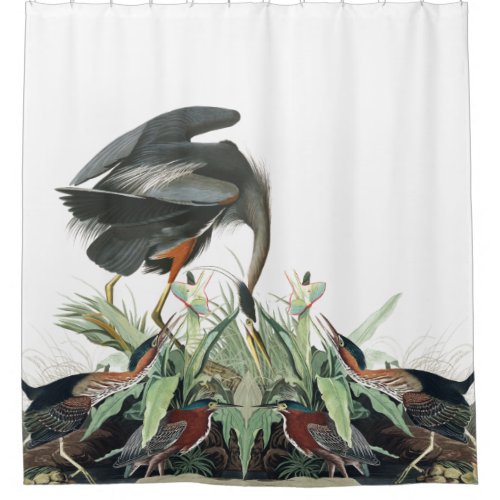 Heron Birds Audubon Wildlife Pond Shower Curtain