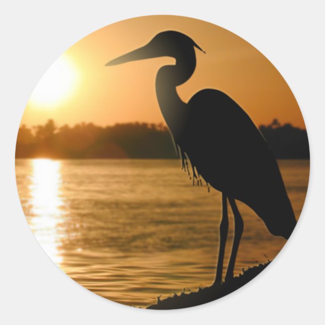 Heron Classic Round Sticker (Front)
