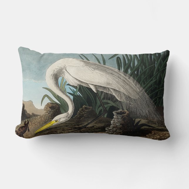 Heron Cushion Throw Pillow posterized  (Front)