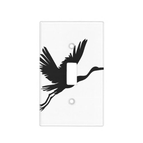 Heron flying silhouette _ Choose background color Light Switch Cover