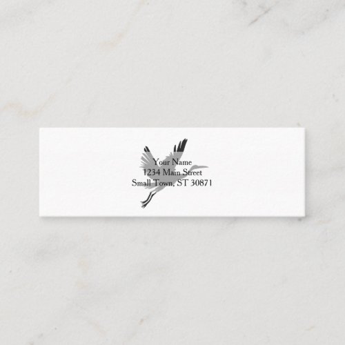 Heron flying silhouette _ Choose background color Mini Business Card