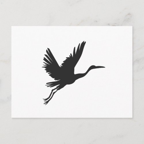 Heron flying silhouette _ Choose background color Postcard